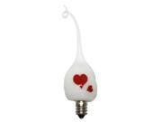 Vickie Jean s Creations 0140214 White Valentine s Day Soft Tipped Silicone Candelabra Screw Base Light Bulb