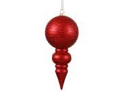 Vickerman 25446 7 Red Matte Glitter Finial Ornament