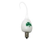 Vickie Jean s Creations 0140317 White Shamrock St. Patrick s Day Soft Tipped Silicone Candelabra Screw Base Light Bulb