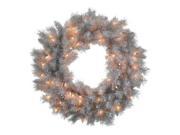 Vickerman 30918 24 Silver White Wreath with 120T 50CL N135225 24 Inch Christmas Wreath