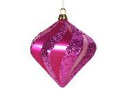 Vickerman 33712 7.9 Cerise Candy Glitter Swirl Diamond Christmas Tree Ornament M133309