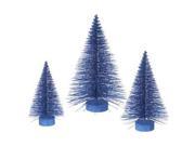 Vickerman 33275 16 20 24 Blue Glitter Fat Cone Tree Set Christmas Tree Set L137802