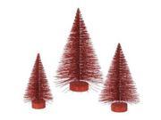 Vickerman 33276 16 20 24 Red Glitter Fat Cone Tree Set Christmas Tree Set L137803