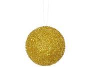 Vickerman 31989 4.75 Antique Gold Beaded Sequin Ball Christmas Tree Ornament 3 pack J134230