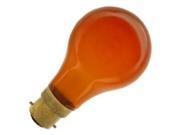 Damar 65656 00247I 60A B22D AMBER 130V Standard Transparent Colored Light Bulb