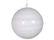 Vickerman 24188 16 White Shiny Glitter Ball Christmas Tree Ornament M118501