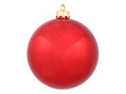 Vickerman 35380 12 Red Shiny Ball Christmas Tree Ornament N593003DSV