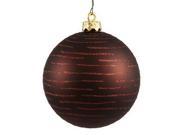 Vickerman 24699 4.75 Chocolate Glitter Ball Christmas Tree Ornament 2 pack N111215