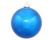 Vickerman 34892 4 Blue Shiny Ball Christmas Tree Ornament 6 pack N591002DSV