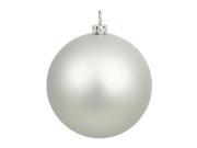 Vickerman 34905 4 Silver Matte Ball Christmas Tree Ornament 6 pack N591007DMV
