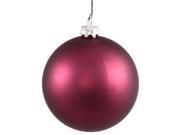 Vickerman 34947 4 Plum Matte Ball Christmas Tree Ornament 6 pack N591026DMV