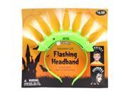 Gerson 39958G 12 Green Battery Operated Flashing LED Mohawk Headband Batteries Included for Halloween