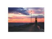 Melrose 549342 23.5 x 16 x 3 4 Lighthouse And Dock Battery Operated LED Lighted Canvas Batteries Not Included