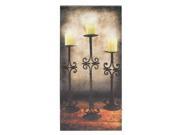 Kennedy s Country Collection 71449 20 x 10 x 3 4 Wrought Iron Candles Battery Operated LED Lighted Canvas Batteries Not Included