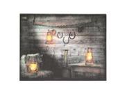 Ohio Wholesale 37027 20 x 15 x 3 4 Rusty Lanterns Battery Operated LED Lighted Canvas Batteries Not Included