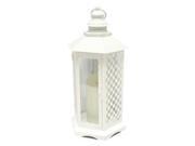 Luminara 09567 19 White Lattice Lantern Melted Edge Realistic LED Plastic Candle Light with Timer