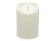 Luminara 09919 3.75 x 5 Ivory Unscented Wavy Edge Realistic Flame LED Plastic Indoor Outdoor Candle Light with Timer