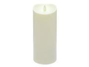 Luminara 09921 3.75 x 9 Ivory Unscented Wavy Edge Realistic Flame LED Plastic Indoor Outdoor Candle Light with Timer