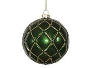 Vickerman 341674 4 Green Candy Glitter Net Ball Christmas Tree Ornament 6 pack M145004