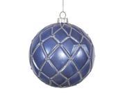 Vickerman 341872 4 Periwinkle Candy Glitter Net Ball Christmas Tree Ornament 6 pack M145052