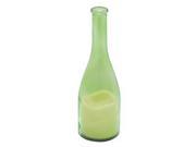 Roman 164518 10 x 3.4 Light Green Glass Wine Bottle Battery Operated Candle
