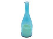 Roman 164520 10 x 3.4 Blue Glass Wine Bottle Battery Operated Candle