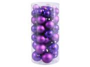 Vickerman 247174 1.5 2 Purple Shiny Matte Ball Christmas Tree Ornament 50 pack N112206A