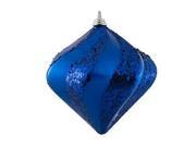 Vickerman 363942 6 Blue Candy Glitter Swirl Diamond Christmas Tree Ornament M133202