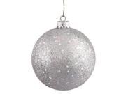 Vickerman 349069 4 Silver Sequin Finish Ball Christmas Tree Ornament 6 pack N591007DQ