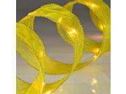 Gerson 25095 7 Yellow Ribbon with 20 Warm White Micro LED Lights