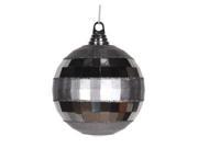 Vickerman 376973 5.5 Pewter Shiny Matte Glitter Mirror Ball Christmas Tree Ornament M151627