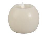 Gerson 42749 3.7 x 3.75 Bisque Vanilla Scent Sphere Shape Motion Flame Battery Operated LED Wax Candle Light with Timer