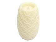 Gerson 43012 4 x 8 Bisque Raised Interlocking Circles Vanilla Scent Straight Edge Battery Operated Full Candle Glow LED Wax Candle Light with Timer