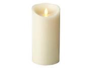 Luminara 00402 3.5 x 7 Ivory Vanilla Scent Wavy Edge Realistic Flame Battery Operated LED Wax Candle Light with Timer