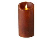 Luminara 02123 3.5 x 7 Country Yam Unscented Wavy Edge Realistic Flame Battery Operated LED Wax Candle Light with Timer