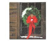 Ohio Wholesale 46151 14 x 14 x 1 Christmas Window Battery Operated LED Lighted Canvas Batteries Not Included