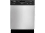Full Console Dishwasher with 14 Place Settings 3 Wash Cycles No Heat Dry Option Delay Start Soft Food Disposer and 60 dBA Stainless Steel