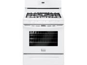 30 standing Gas Range with 5 Sealed Burners 5.0 cu. ft. Self Clean Oven Quick Preheat Quick Clean Delay Start Auto Oven Shut Off and Storage Drawer White