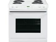 30 Drop in Electric Range with 4 Coil Elements 4.6 cu. ft. Self Clean Oven Delay Clean Delay Start Hi Lo Broil Option and Auto Oven Shut Off White