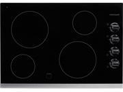 30 Smoothtop Electric Cooktop with 4 Cooking Zones Hot Surface Indicator On Indicator Black Ceramic Glass and Ready Select Controls