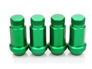 Password JDM Aluminum Lug Nuts Green 20 Pack Extended Close End 12 x 1.5