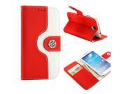 Red White Fashion Wallet PU Leather Case Card Holder Magnetic Flip Cover for Samsung Galaxy S4 S IV i9500