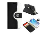 Black White Fashion Wallet PU Leather Case Card Holder Magnetic Flip Cover for Samsung Galaxy S4 S IV i9500