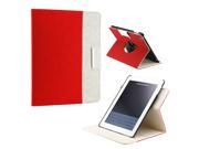 Red White Dual Color 360 Degree Rotating PU Leather Case Cover Swivel Stand for iPad 4 3 2
