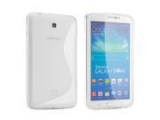 Clear S Shape 2 Tone Transparent Matte TPU Gel Soft Case Back Cover Skin for Samsung Galaxy Tab 3 7.0 P3200 Tablet