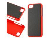 Black Red Slim PU Leather Back Cover Hard PC Rubberized Case for iPhone 5C