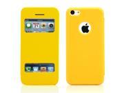 GEARONIC TM For Apple iPhone SE 5 5C 5S Orange PU Leather Slim Flip View Case Smart Cover Back Cover