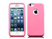 Compatible with Apple® iPhone® 5C Pink Hybrid TPU Wrap Up Case w Built in Screen Protector