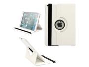 For Apple iPad 5 Air 360 Degree Rotating PU Leather Case Cover With Swivel Stand White