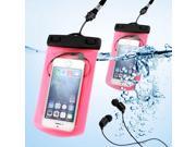 GEARONIC TM Color Waterproof Pouch Dry Bag Protector Skin Case Cover w Arm Band Mic Earphone for Apple iPhone 4 4S 5 5S Galaxy S4 Pink